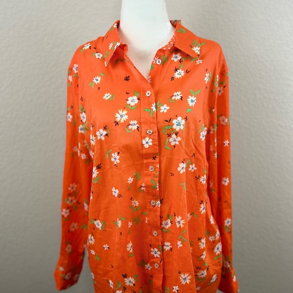 Talbots Tops - Talbots COTTON BUTTON FRONT SHIRT - LIVELY DITSY New without tag